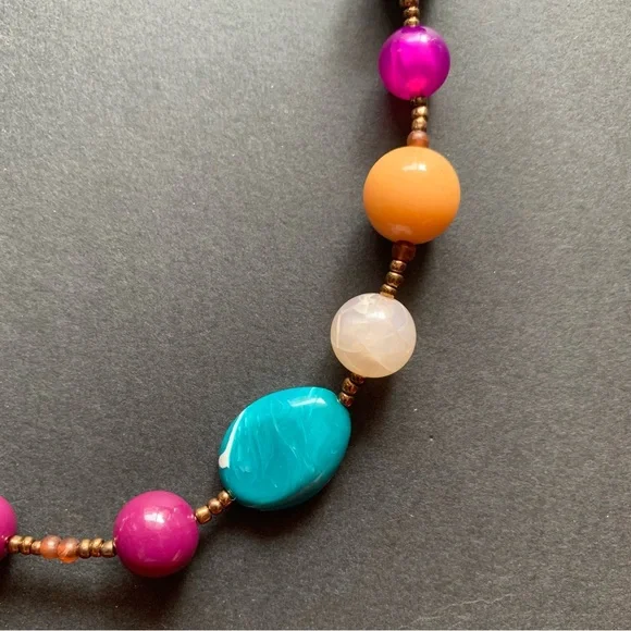 Colorful Glass & Acrylic Bead Necklace - Picture 3 of 6